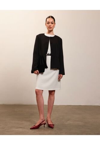 Vestido Midi De Corte Recto Para Mujer  Para Mujer Blanco Patprimo Patprimo