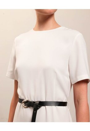 Vestido Midi De Corte Recto Para Mujer  Para Mujer Blanco Patprimo