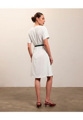 Vestido Midi De Corte Recto Para Mujer  Para Mujer Blanco Patprimo