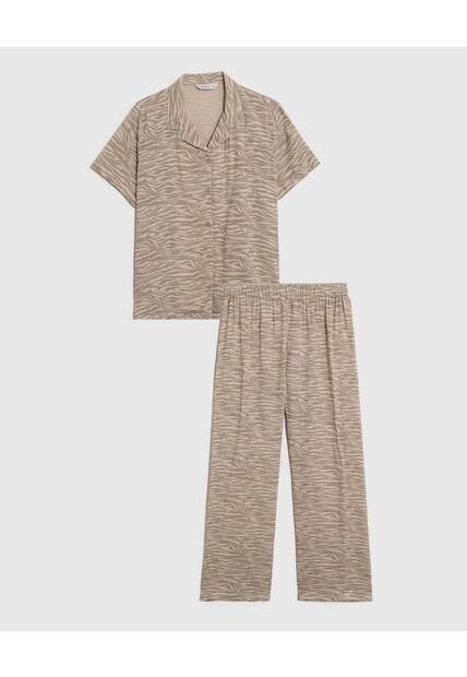Pijama Camisera Con Pantalón Para Mujer  Para Mujer Café Patprimo