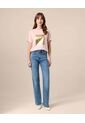 Jeans Para Mujer Con Apliques Laterales  Para Mujer Azul Patprimo de Patprimo