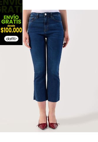 Jean  Para Mujer Crop Flare Color Azul Marca Patprimo #30160495 Patprimo