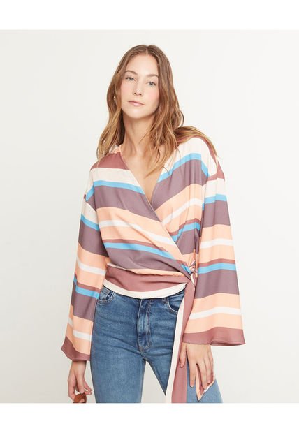 Blusa Para Mujer Manga Larga Color Café  Marca Patprimo #30123244