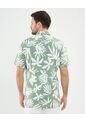 Camisa Estampada En Efecto Lino  Para Hombre Verde Patprimo de Patprimo