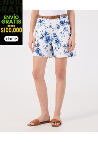 Bermuda  Para Mujer Regular Corto Color Azul Marca Patprimo #30100400 Patprimo