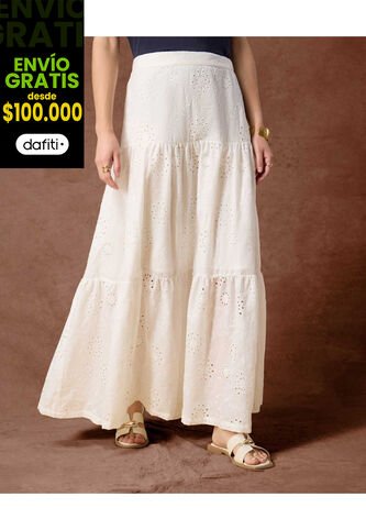 Falda  Para Mujer Medio Color Blanco Marca Patprimo #30140421 Patprimo