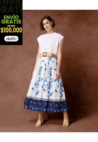 Falda  Para Mujer Medio Color Blanco Marca Patprimo #30140422 Patprimo