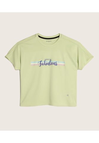 Camiseta Para Niña Manga Corta Color Verde  Marca Patprimo #86090332 Patprimo