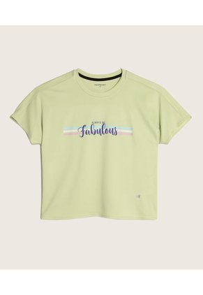 Camiseta Para Niña Manga Corta Color Verde  Marca Patprimo #86090332