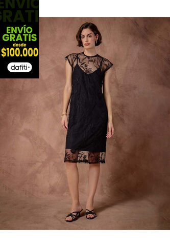 Vestido  Para Mujer M/C Corto Color Negro Marca Patprimo #30171101 Patprimo