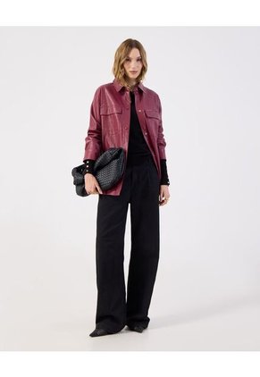 Chaqueta Para Mujer Pu Color Vino Marca Patprimo #30080588