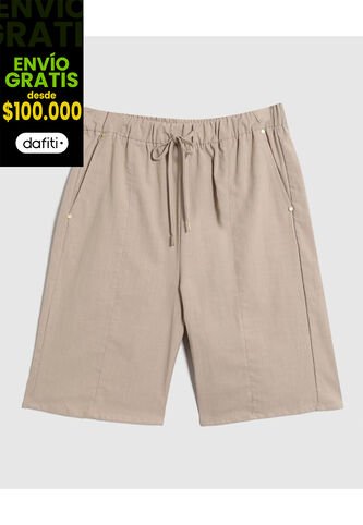 Bermuda  Para Mujer Jogger Largo Color Café Marca Patprimo #30100390 Patprimo