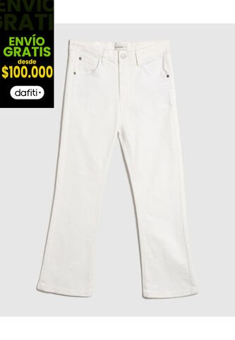 Jean  Para Mujer Crop Flare Color Blanco Marca Patprimo #30160496 Patprimo
