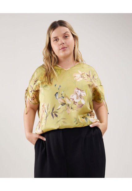 Blusa Para Mujer Manga Corta Color Verde  Marca Patprimo #14121323