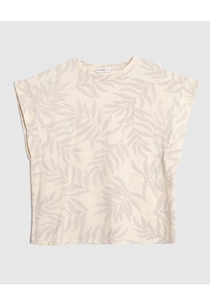 Camiseta  Para Mujer Manga Corta Cuello Redondo Color Crema Marca Patprimo #30093800