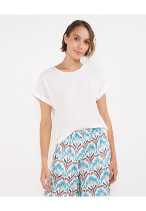 Blusa Para Mujer Manga Corta Color Blanco Marca Patprimo #30123238