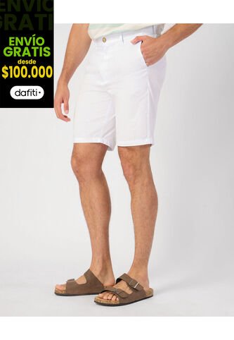 Bermuda  Para Hombre Jogger Corto Color Blanco Marca Patprimo #44100525 Patprimo