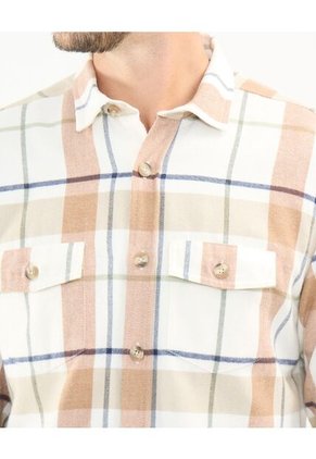 Camisa Para Hombre Manga Larga Con Bolsillo Cuello Casual M Color Crema Marca Patprimo #44013053