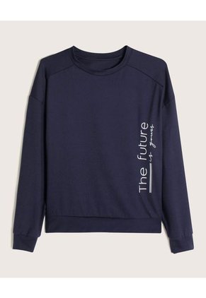 Buzo Para Mujer Cuello Redondo Color Azul  Marca Patprimo #30060064