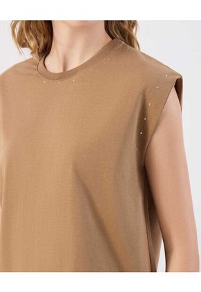 Camiseta  Para Mujer Manga Corta Cuello Redondo Color Café Marca Patprimo #30093835