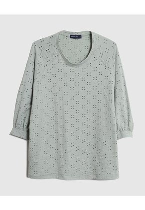 Camiseta  Para Mujer Manga 3/4 Cuello Redondo Color Verde Marca Patprimo #30093801