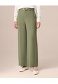 Pantalón Wide Leg Con Cinturón Para Mujer  Para Mujer Verde Patprimo de Patprimo