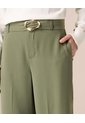Pantalón Wide Leg Con Cinturón Para Mujer  Para Mujer Verde Patprimo de Patprimo