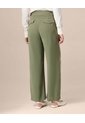 Pantalón Wide Leg Con Cinturón Para Mujer  Para Mujer Verde Patprimo de Patprimo