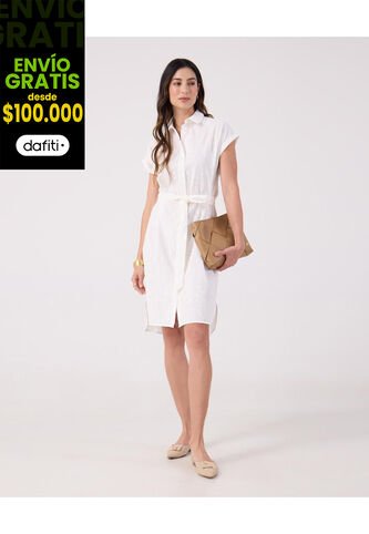 Vestido Para Mujer M/C Corto Color Blanco Marca Patprimo #30171054 Patprimo