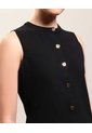 Chaleco Tejido Con Botones Para Mujer  Para Mujer Negro Patprimo de Patprimo