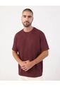 Camiseta Texturizada De Cuello Redondo   Para Hombre Vino Patprimo de Patprimo