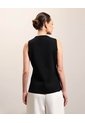 Chaleco Tejido Con Botones Para Mujer  Para Mujer Negro Patprimo de Patprimo