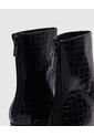 Botines De Tacón Con Efecto Croco   Para Mujer Negro Patprimo de Patprimo
