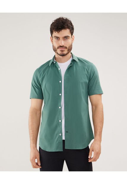 Camisa Para Hombre Manga Corta Con Bolsillo Cuello Casual C Color Verde  Marca Patprimo #44012578