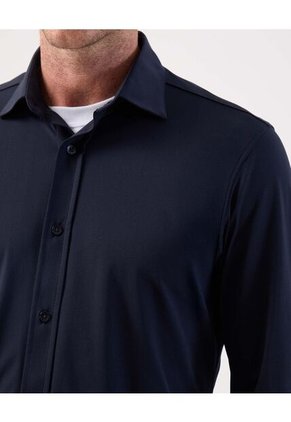 Camisa  Para Hombre Manga Larga Sin Bolsillo Cuello Italiano Color Azul Marca Patprimo #44013184