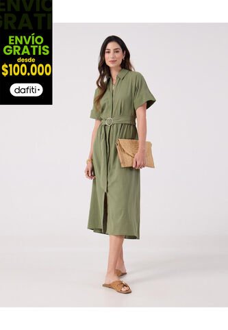 Vestido Para Mujer M/C Largo Color Verde Marca Patprimo #30171069 Patprimo