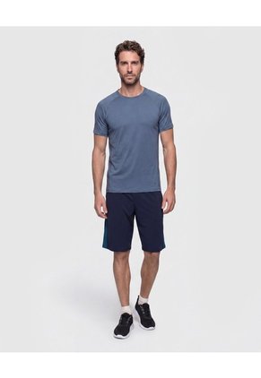 Bermuda Deportiva Banda Lateral   Para Hombre Azul Patprimo