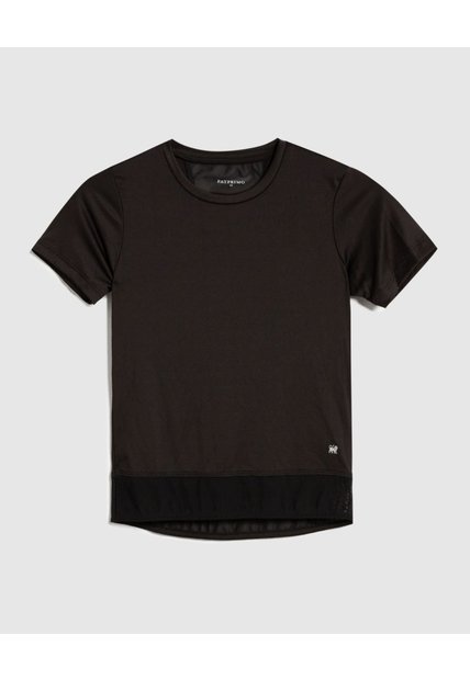 Camiseta Deportiva En Malla  Infantil Niña Negro Patprimo