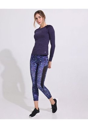 Leggings Estampado, Medio Con Tiro Alto Y Cortes Laterales Para Mujer Azul Patprimo