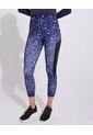 Leggings Estampado, Medio Con Tiro Alto Y Cortes Laterales  Para Mujer Azul Patprimo de Patprimo