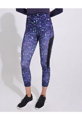 Leggings Estampado, Medio Con Tiro Alto Y Cortes Laterales Para Mujer Azul Patprimo