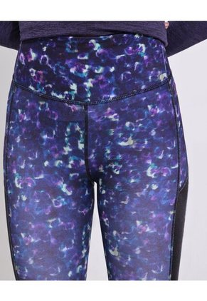 Leggings Estampado, Medio Con Tiro Alto Y Cortes Laterales Para Mujer Azul Patprimo