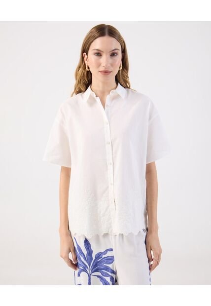 Camisa  Para Mujer Manga Corta Color Blanco Marca Patprimo #30010754