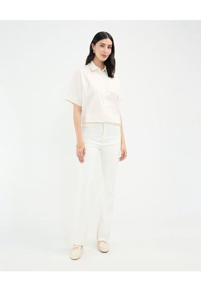 Camisa Para Mujer Manga Corta Color Crema Marca Patprimo #30010687