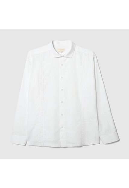 Camisa Guayabera Para Hombre Manga Larga Sin Bolsillo Color Blanco Marca Patprimo #44030377