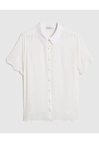 Camisa  Para Mujer Manga Corta Color Blanco Marca Patprimo #14010202 Patprimo