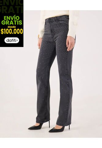 Jean Para Mujer Straight Color Gris Marca Patprimo #30160441 Patprimo