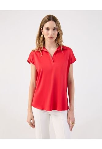 Blusa  Para Mujer Manga Corta Color Rojo Marca Patprimo #30123626 Patprimo