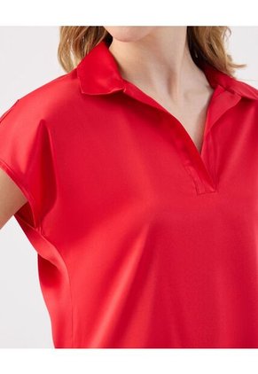 Blusa  Para Mujer Manga Corta Color Rojo Marca Patprimo #30123626