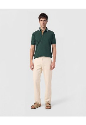 Polo Con Pechera En Contraste Para Hombre Verde Patprimo
